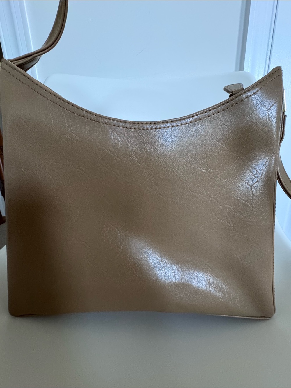 Liz Claiborne Taupe Shoulder Bag Y2K Minimalist Quiet Luxury Everyday Purse EUC - Picture 9 of 14